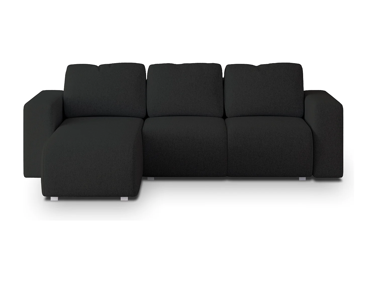 Canapé d'angle RINOVA en velours avec fonction couchage Noir