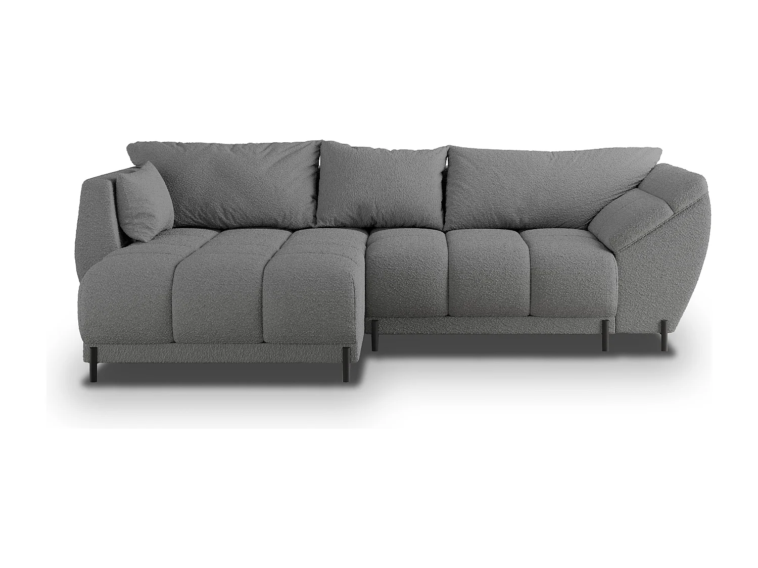 Canapé d'angle VESTANO en velours avec fonction couchage Gris