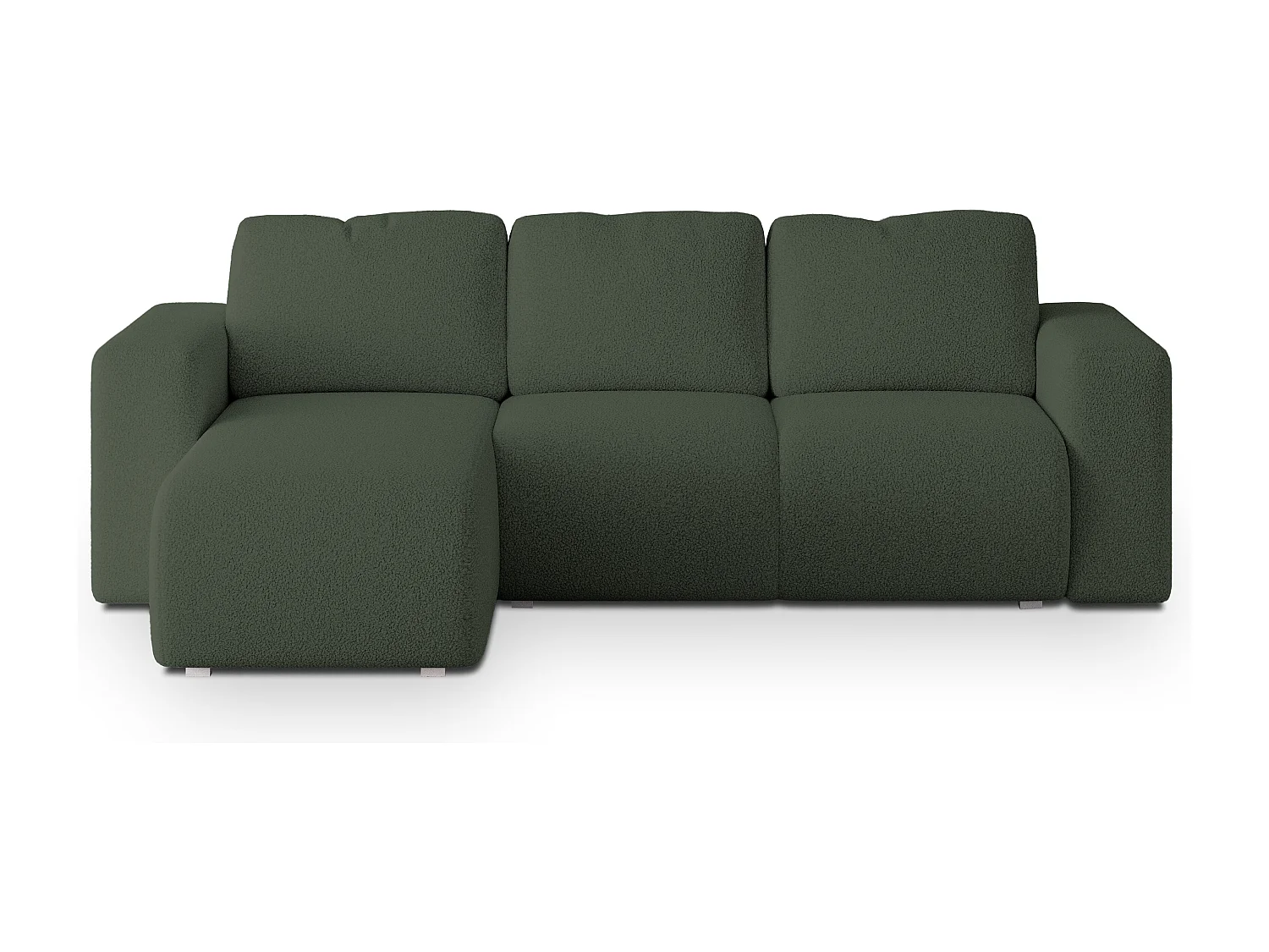 Canapé d'angle RINOVA en velours avec fonction couchage Vert