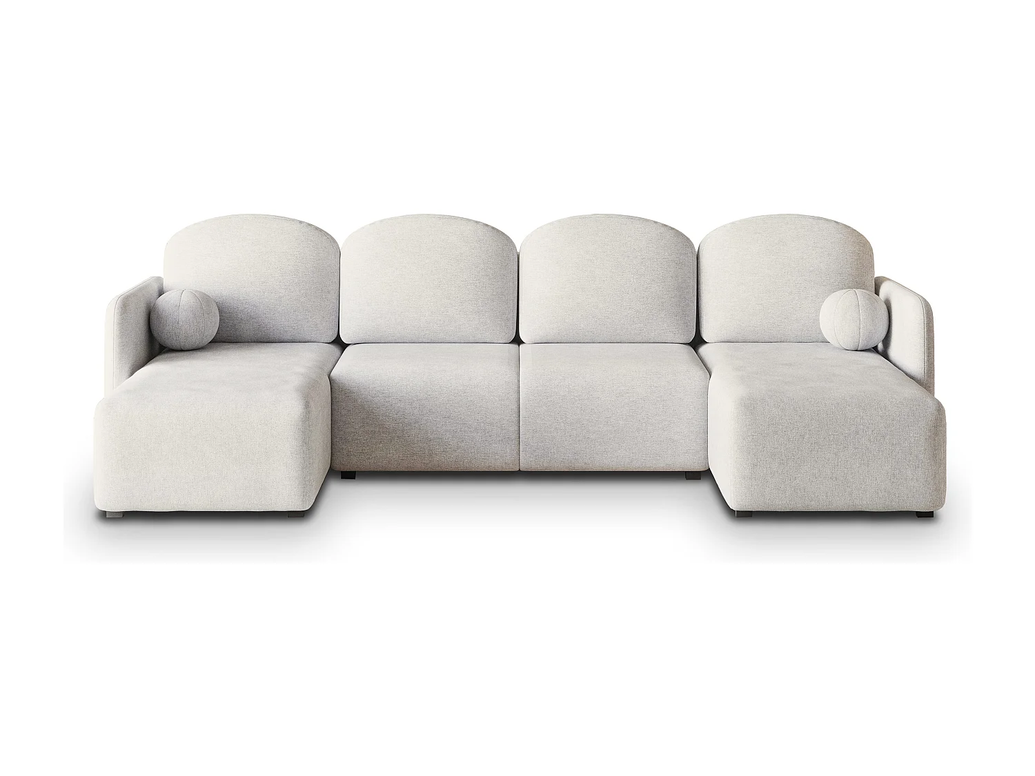Canapé d'angle NUBERO en velours avec fonction couchage Crème