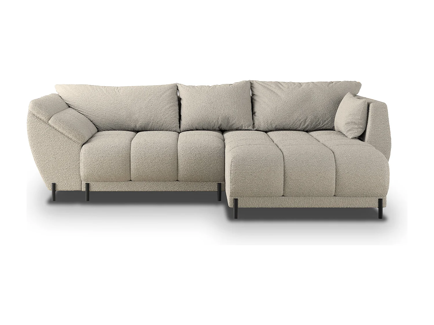 Canapé d'angle VESTANO en velours avec fonction couchage Beige