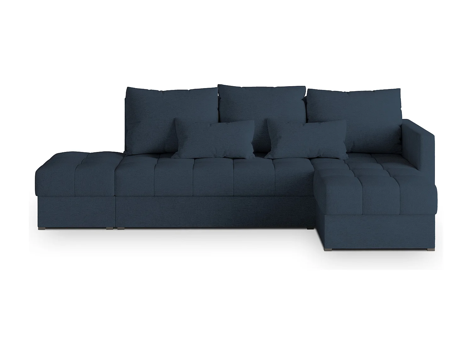 Canapé d'angle LUMARI en velours avec fonction couchage Bleu