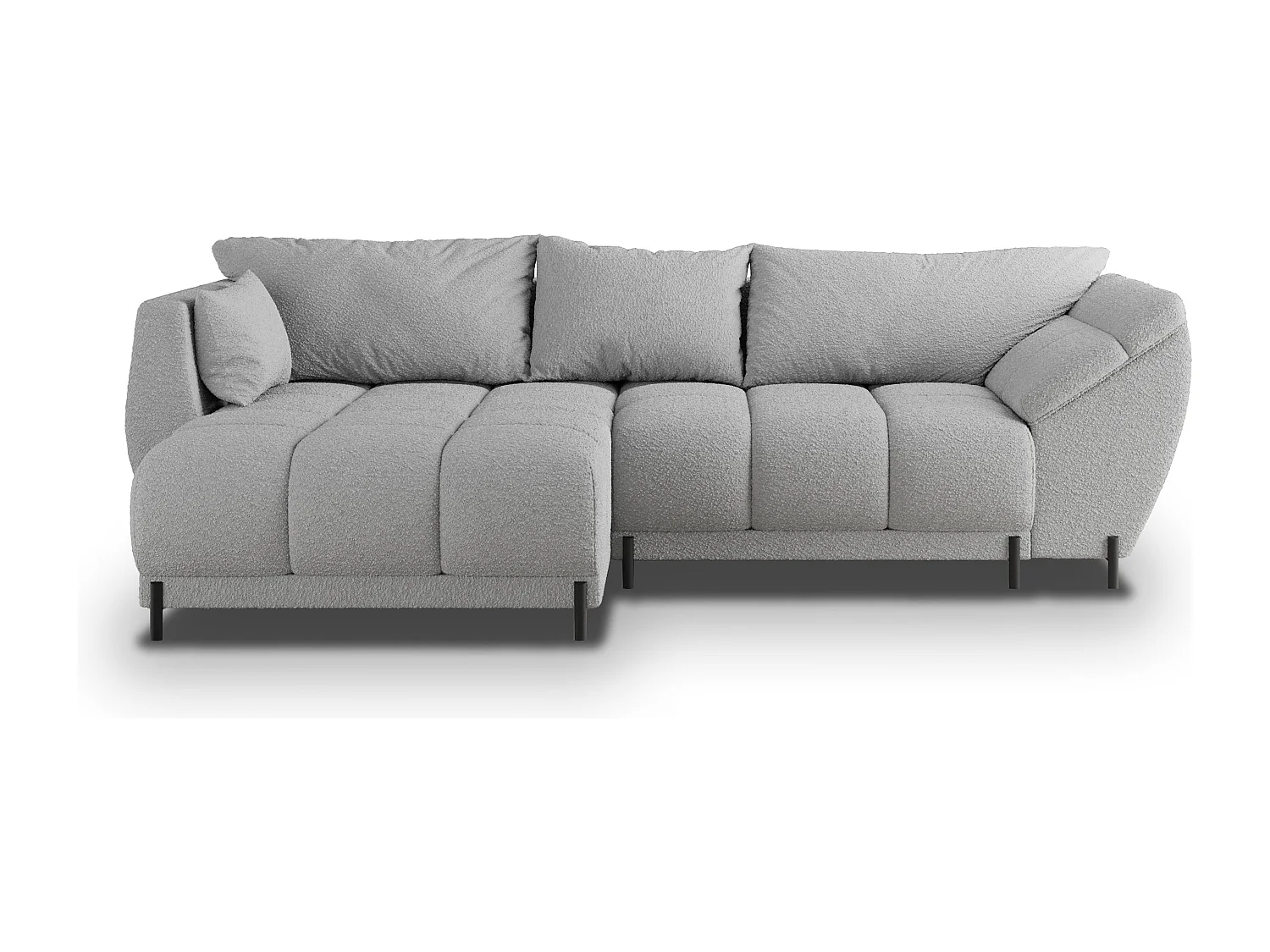 Canapé d'angle VESTANO en velours avec fonction couchage Gris clair