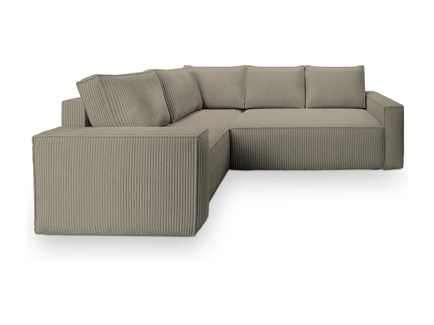 Hoekbank ESTANO van fluweel met slaapfunctie Beige
