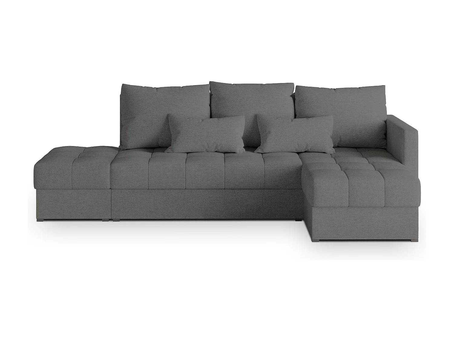 Canapé d'angle LUMARI en velours avec fonction couchage Gris