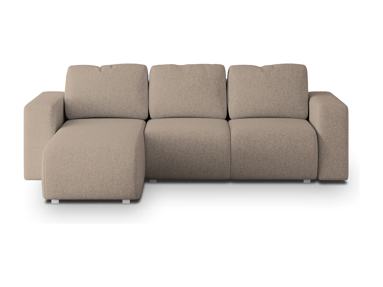 Canapé d'angle RINOVA en velours avec fonction couchage Beige