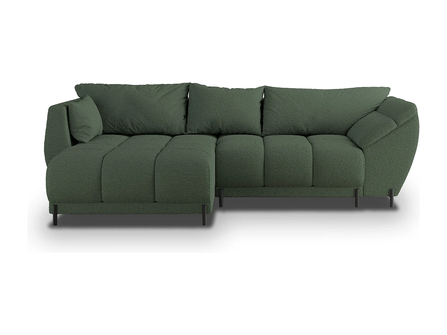 Canapé d'angle VESTANO en velours avec fonction couchage Vert