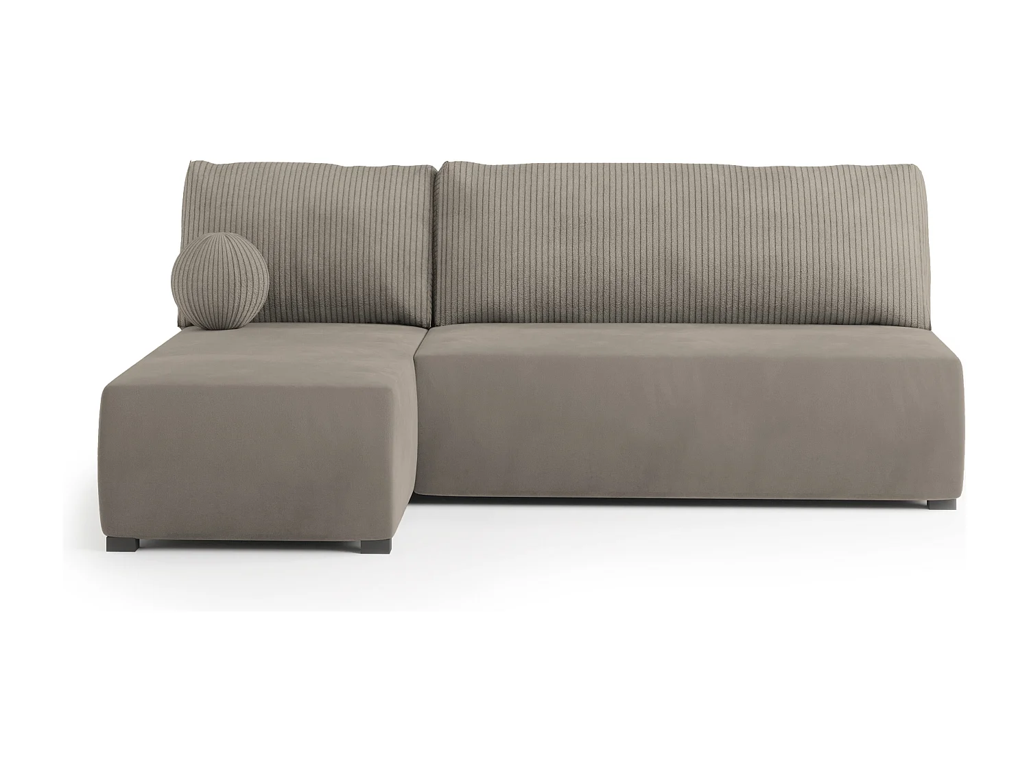 Hoekbank PARVELO van fluweel met slaapfunctie Beige