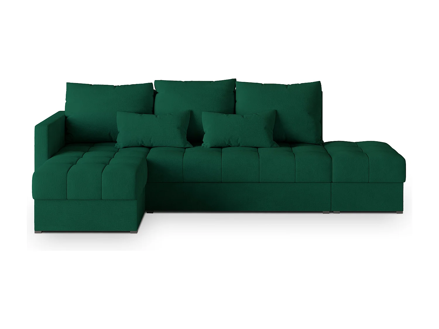 Canapé d'angle LUMARI en velours avec fonction couchage Vert
