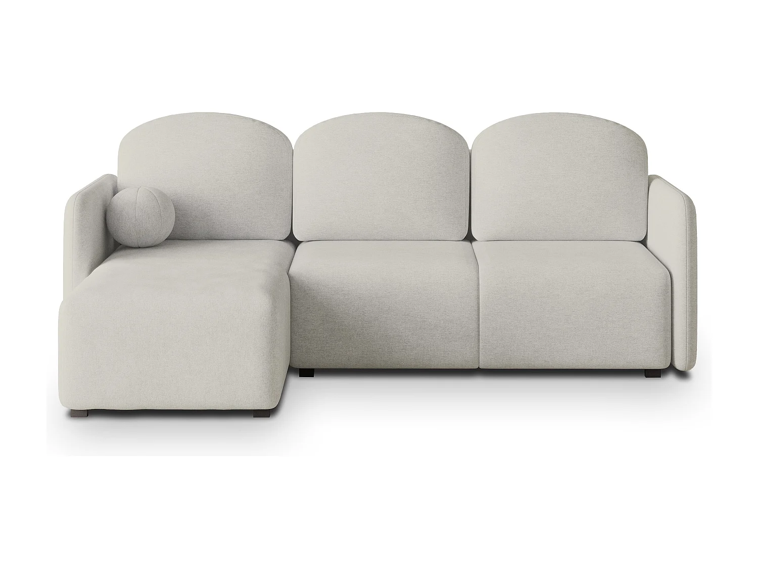 Hoekbank SUVINO van fluweel met slaapfunctie Creme