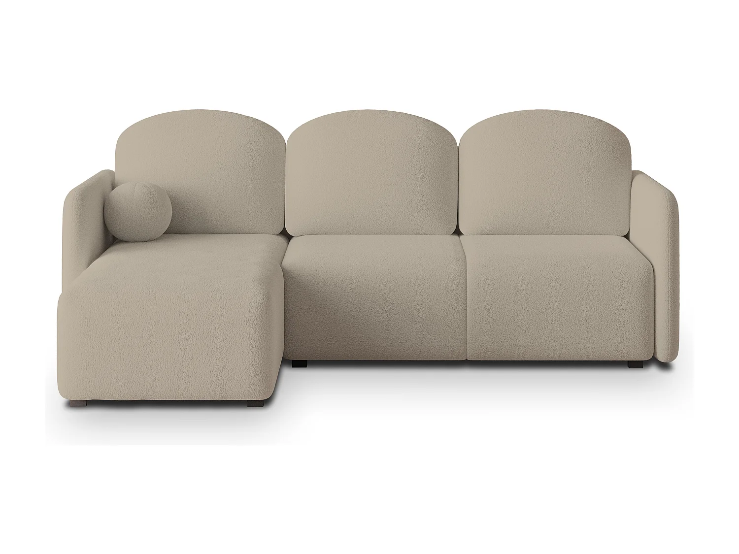 Canapé d'angle SUVINO en velours avec fonction couchage Beige