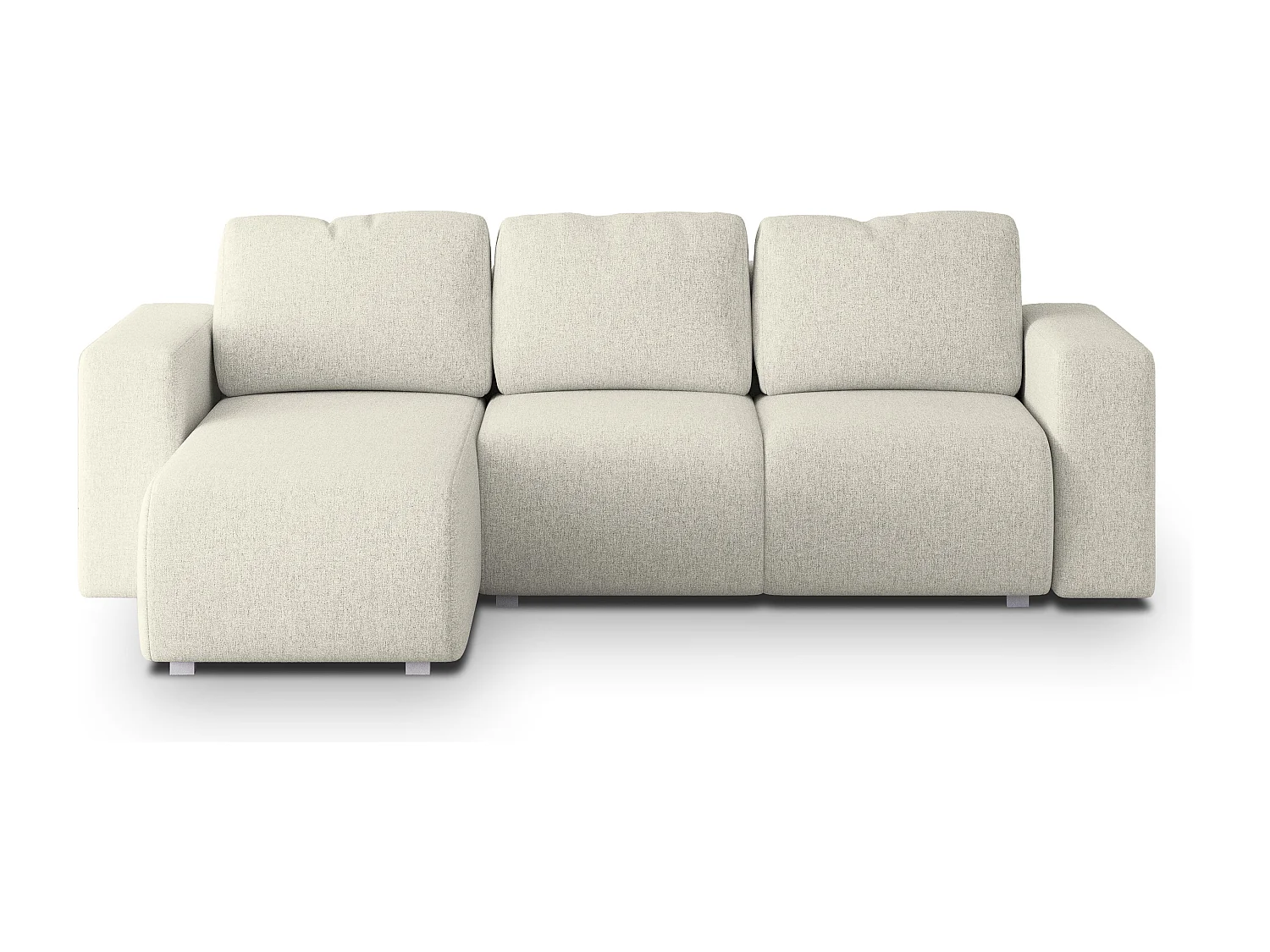 Canapé d'angle RINOVA en velours avec fonction couchage Crème