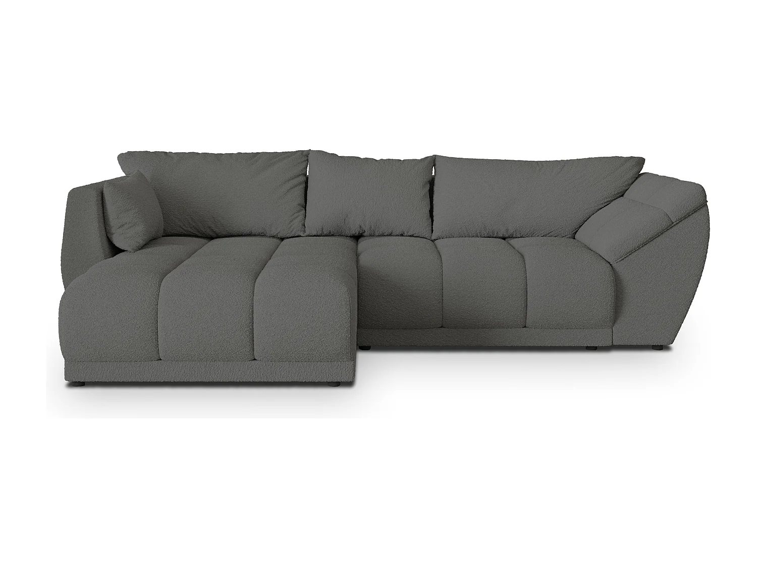 Canapé d'angle ORENTI en velours avec fonction couchage Gris