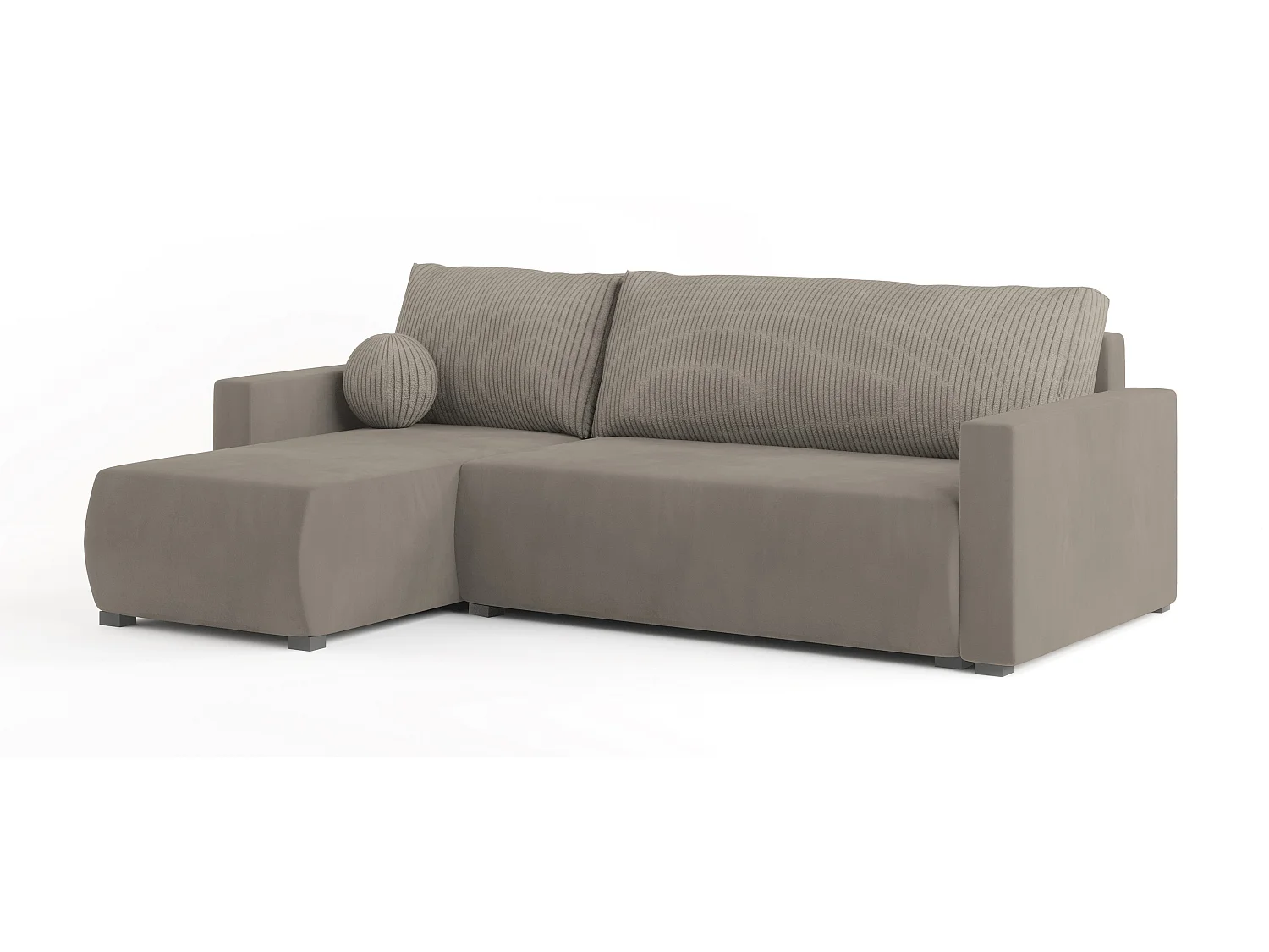 Hoekbank SORGE van fluweel met slaapfunctie Beige
