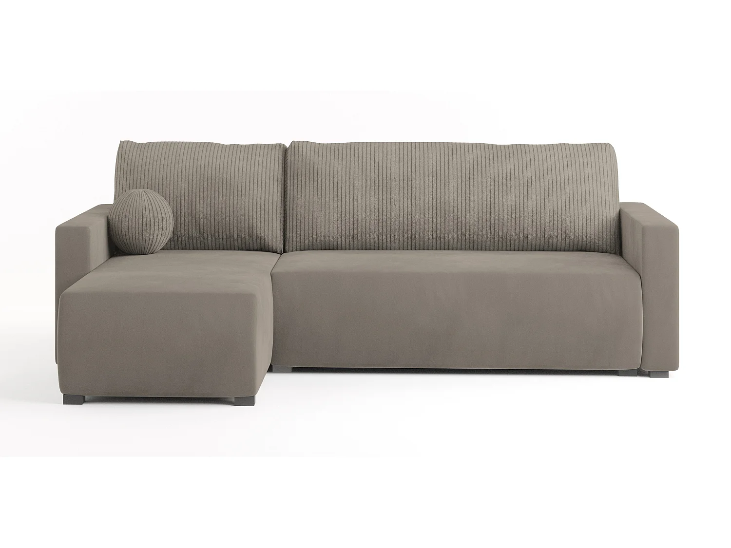 Hoekbank SORGE van fluweel met slaapfunctie Beige