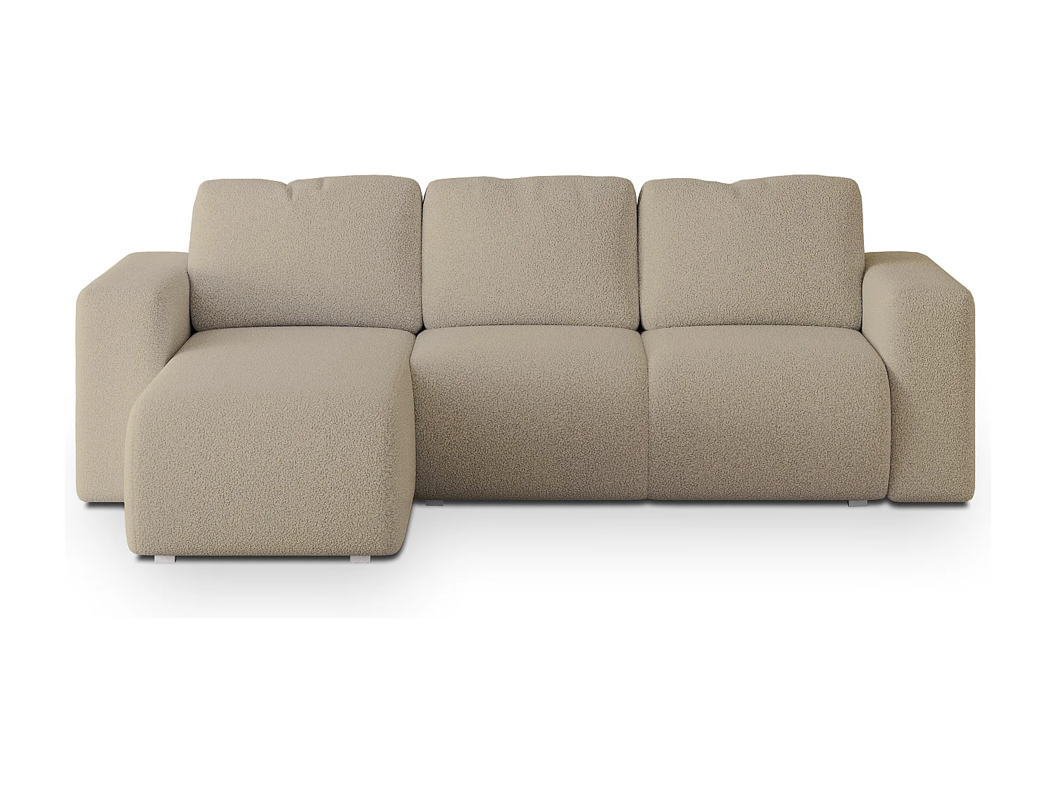 Hoekbank RINOVA van fluweel met slaapfunctie Beige