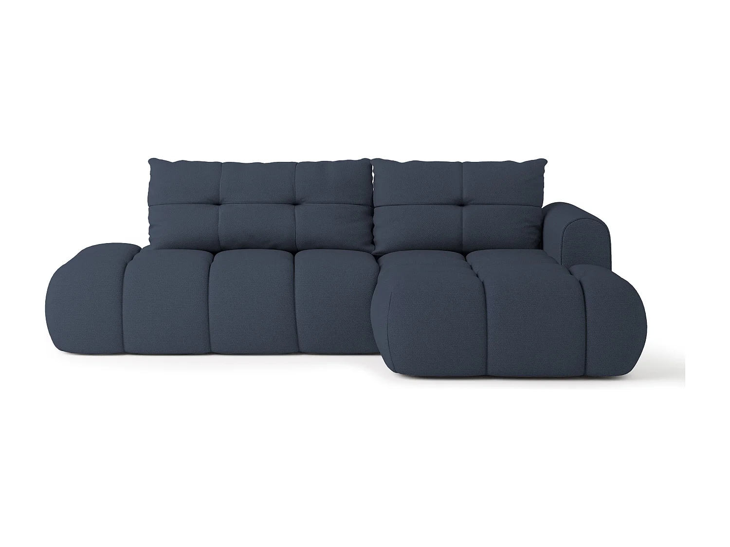 Hoekbank FLUMA van fluweel met slaapfunctie Blau