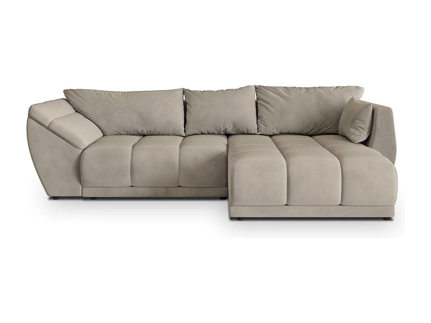 Canapé d'angle ORENTI en velours avec fonction couchage Beige