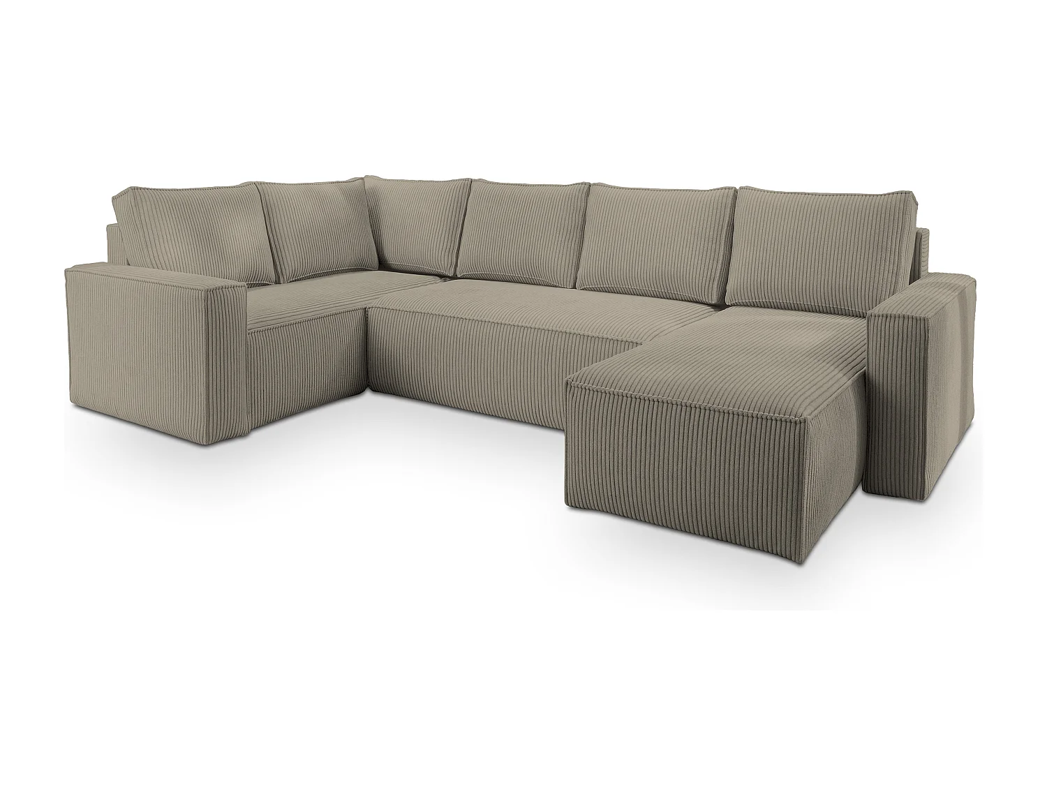 Hoekbank NORENA van fluweel met slaapfunctie Beige
