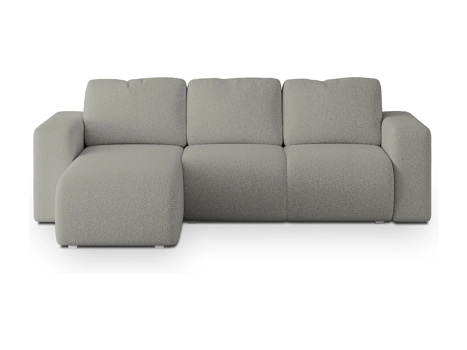 Canapé d'angle RINOVA en velours avec fonction couchage Gris clair