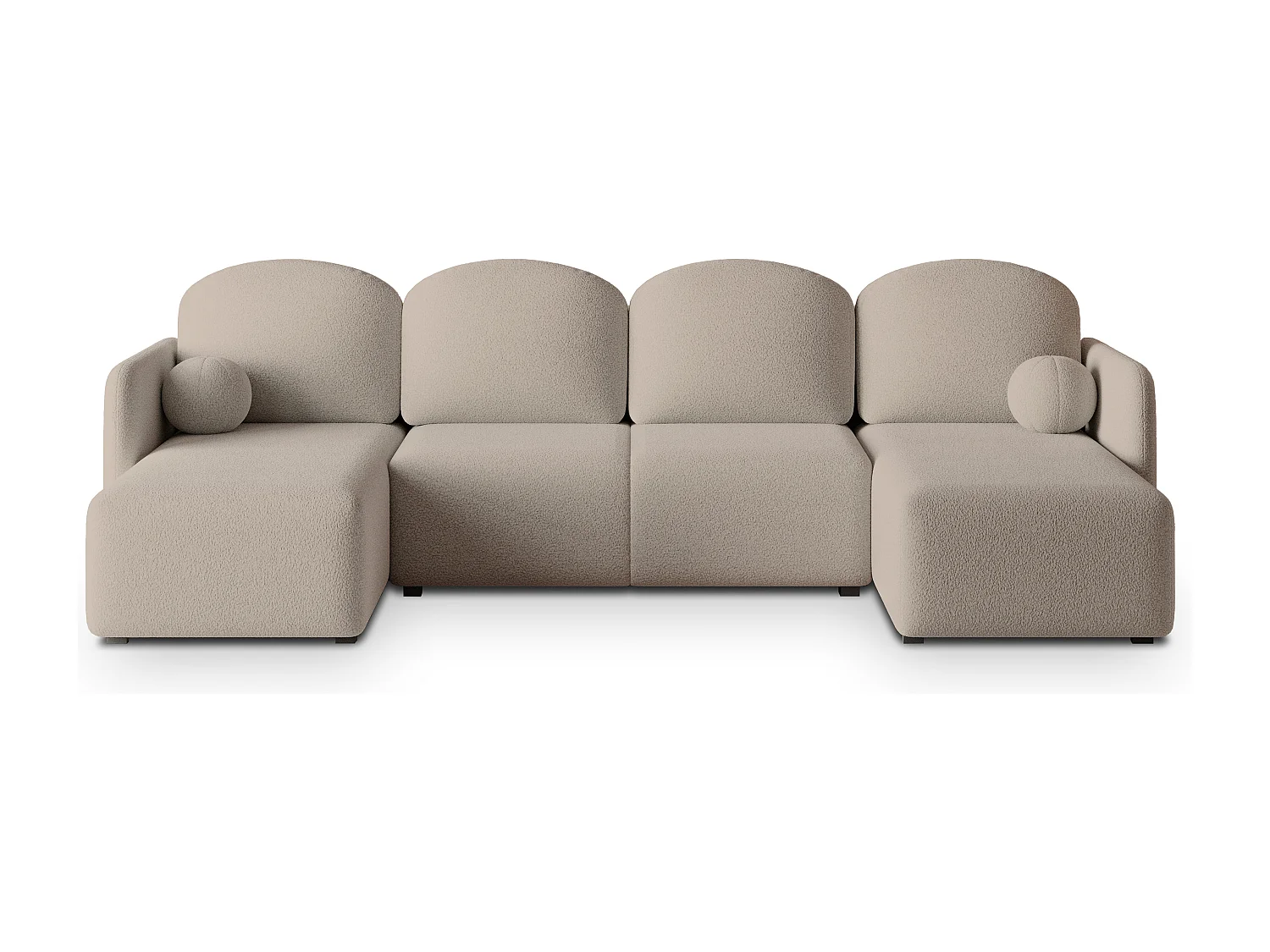 Hoekbank NUBERO van fluweel met slaapfunctie Beige