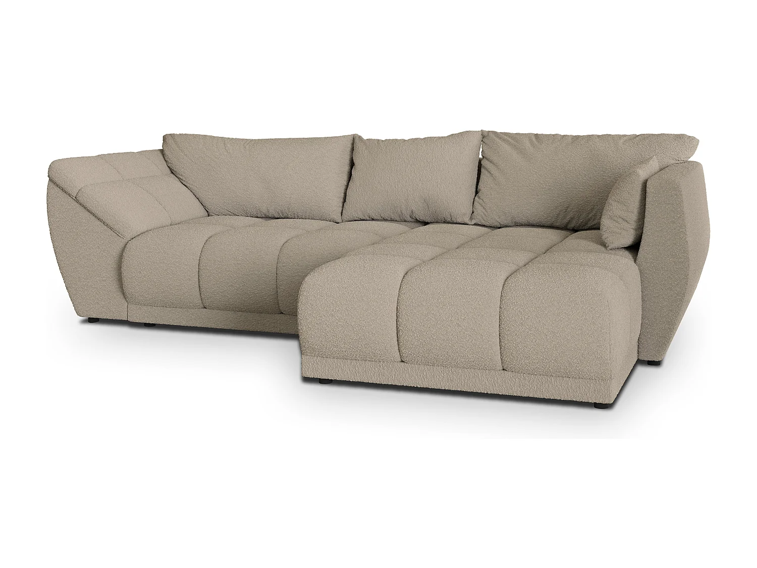 Hoekbank ORENTI van fluweel met slaapfunctie Beige