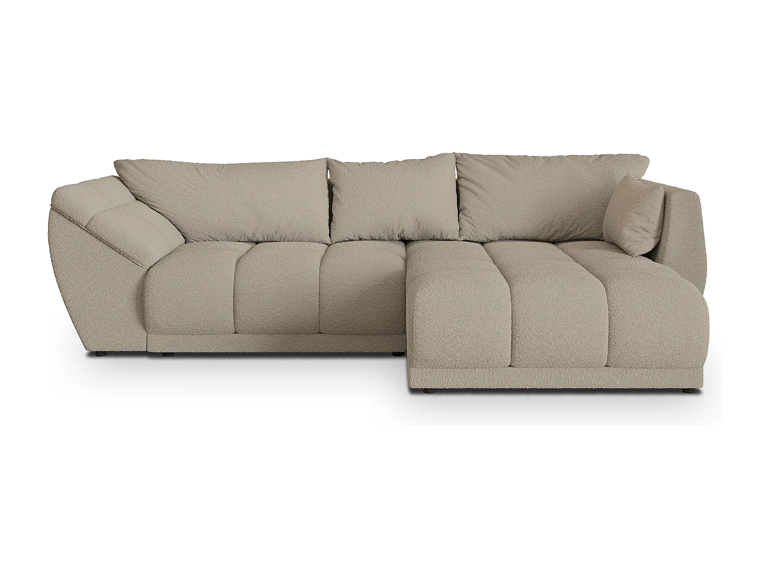 Hoekbank ORENTI van fluweel met slaapfunctie Beige