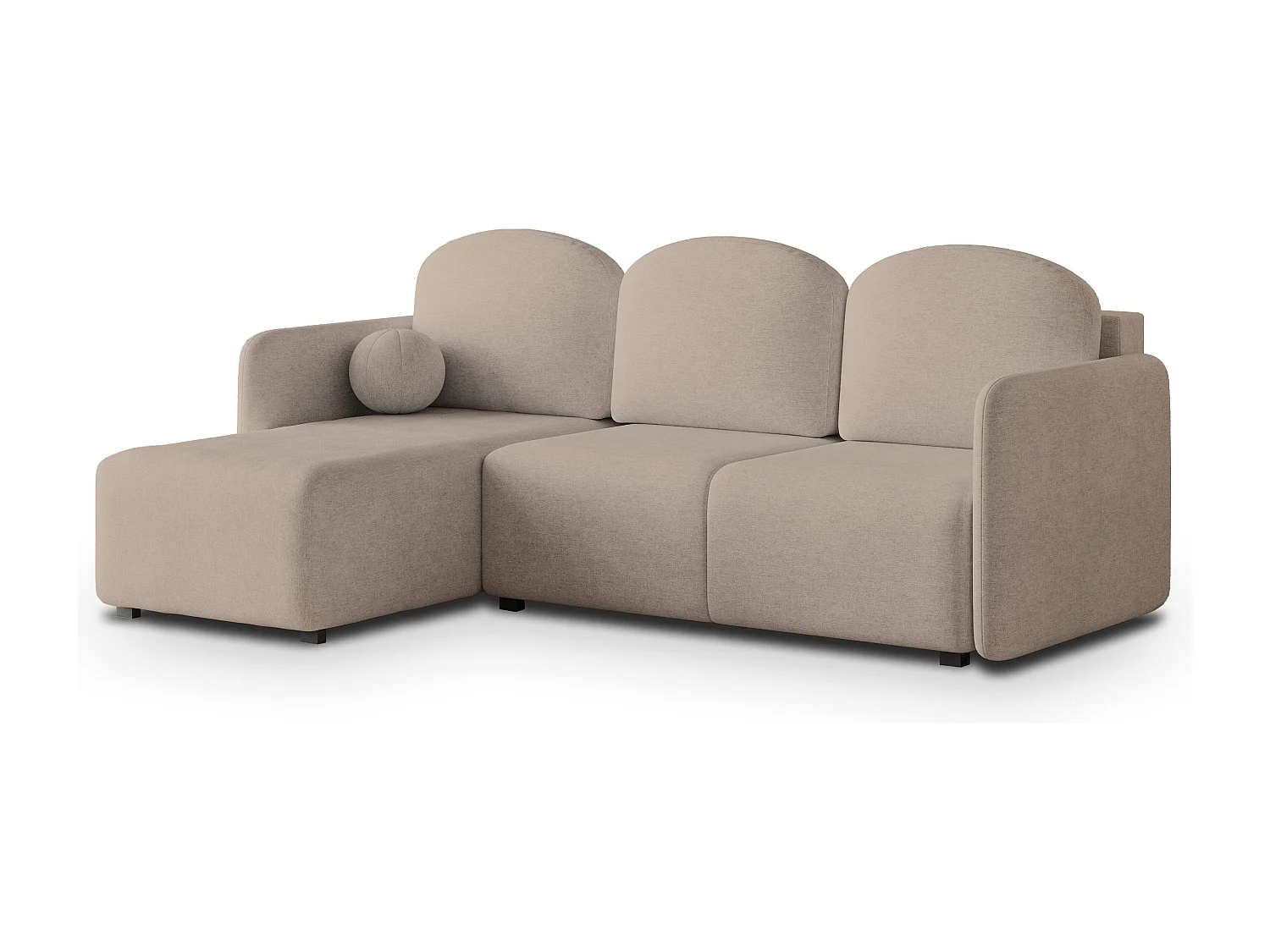 Hoekbank SUVINO van fluweel met slaapfunctie Beige