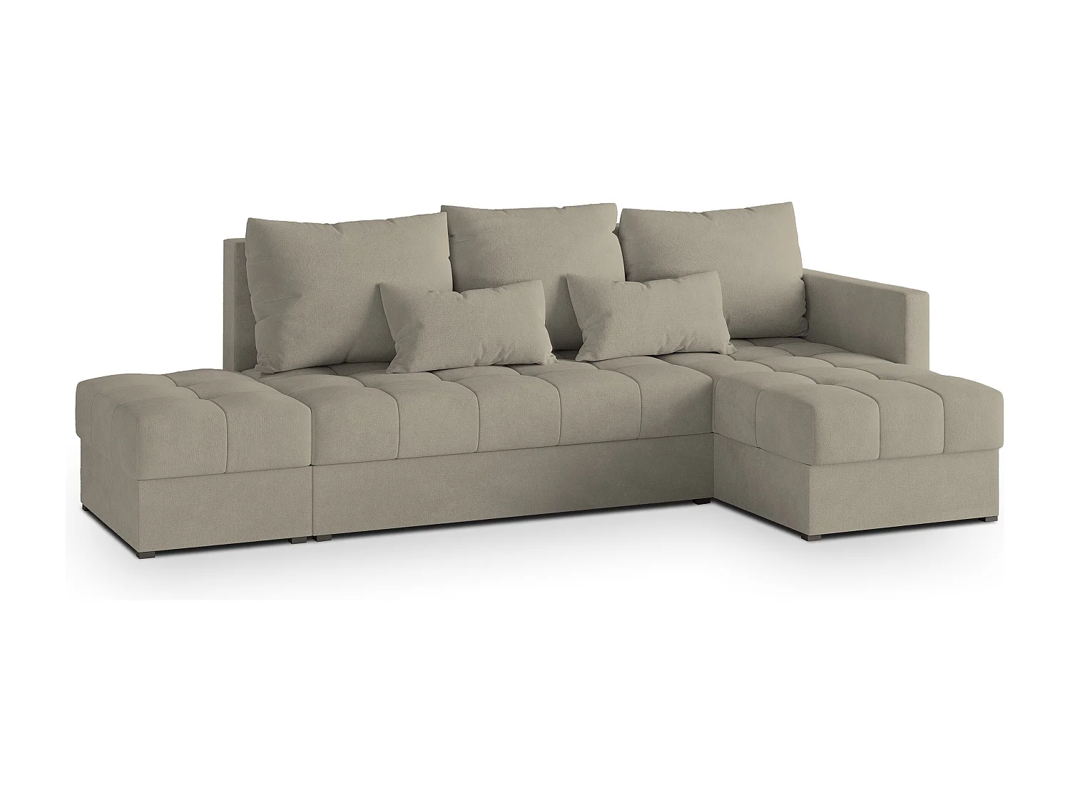 Hoekbank LUMARI van fluweel met slaapfunctie Beige