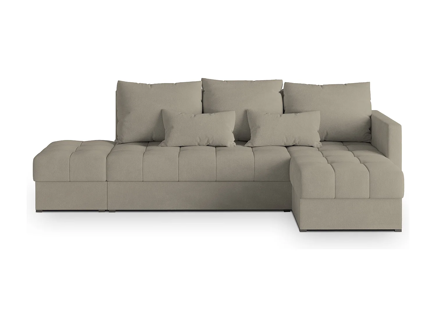 Hoekbank LUMARI van fluweel met slaapfunctie Beige