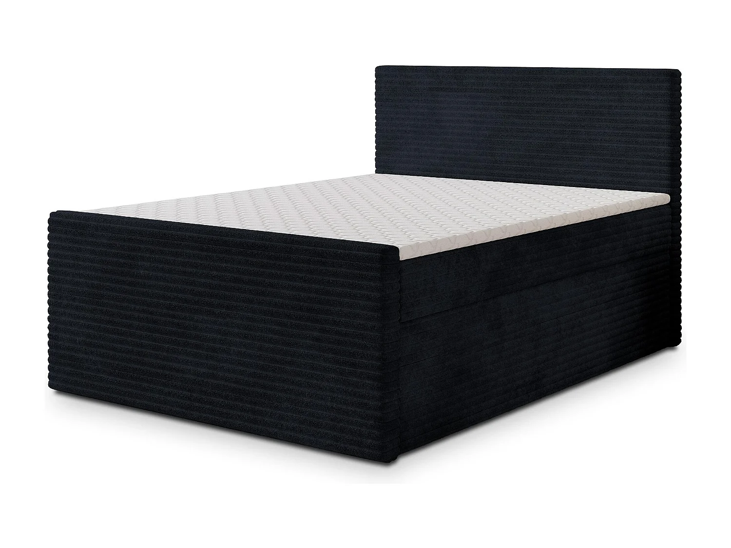 Boxspringbed NOLEN 140x200 cm Set met hoofdbord, bedbodem en matras, Zwart