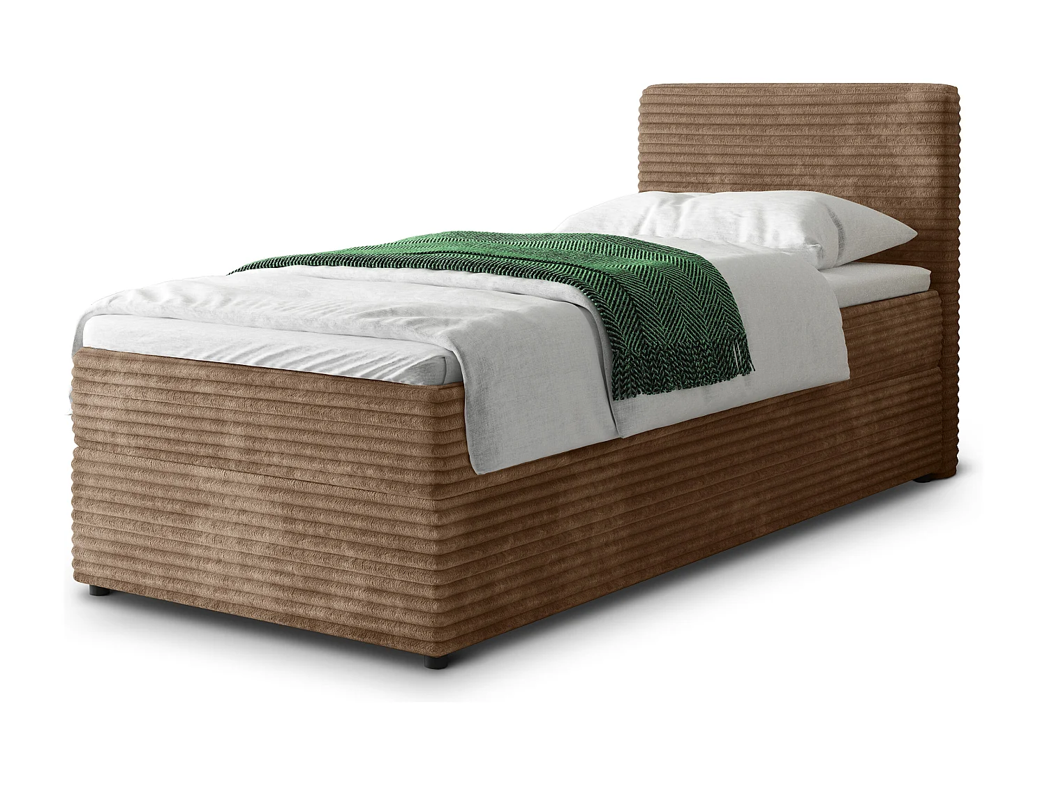 Boxspringbed PISA 80x200 cm Set met hoofdbord, bedbodem en matras, Beige