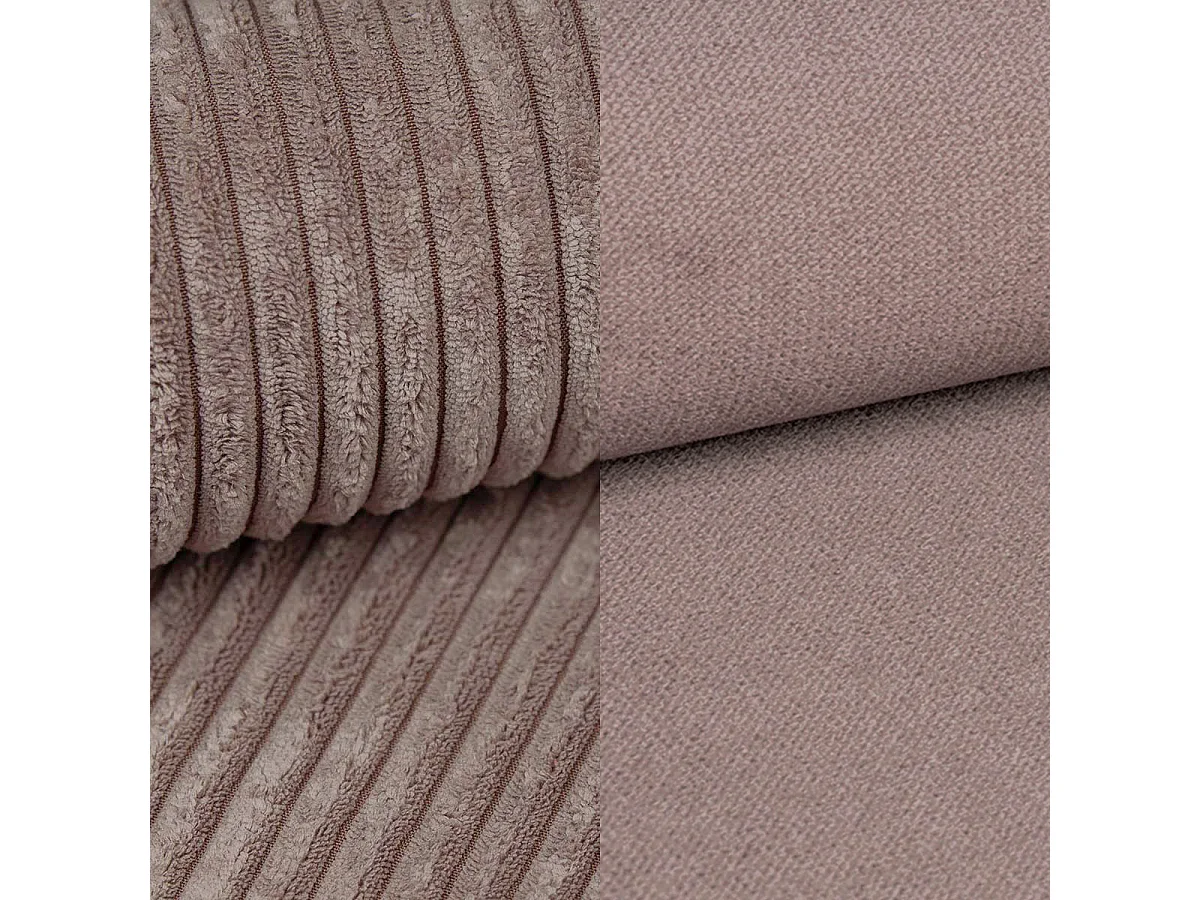 Lit continental MATERN, 160x200 cm, Tissu pelucheux, Rose