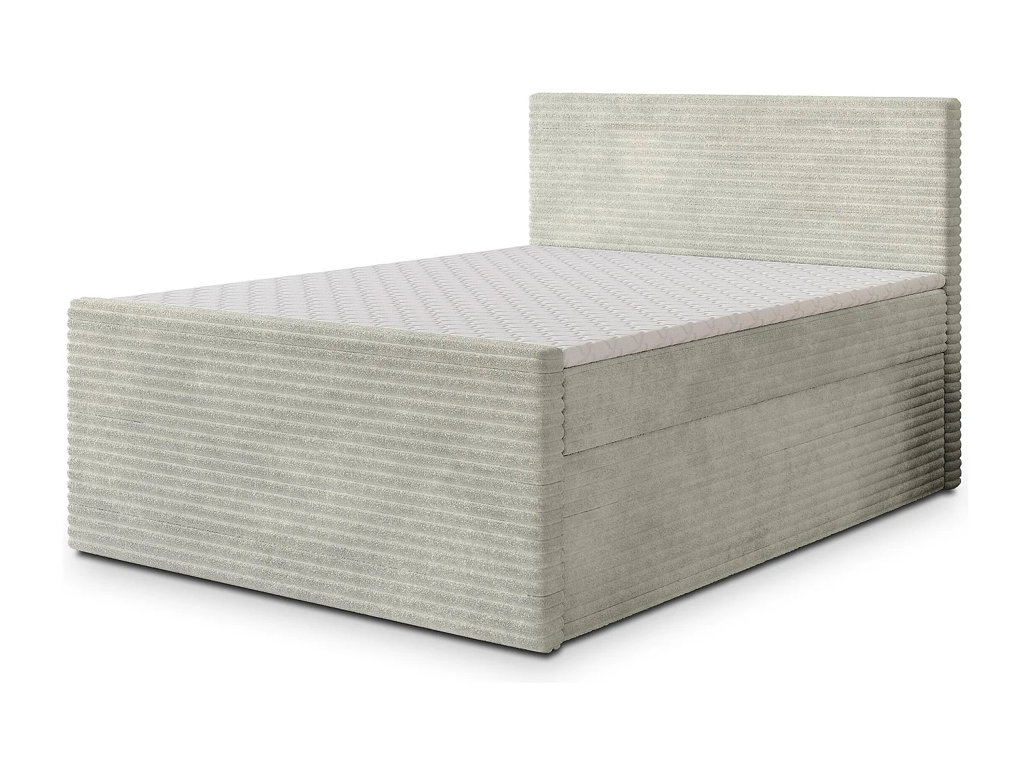Boxspringbed NOLEN 160x200 cm Set met hoofdbord, bedbodem en matras, Lichtgrijs
