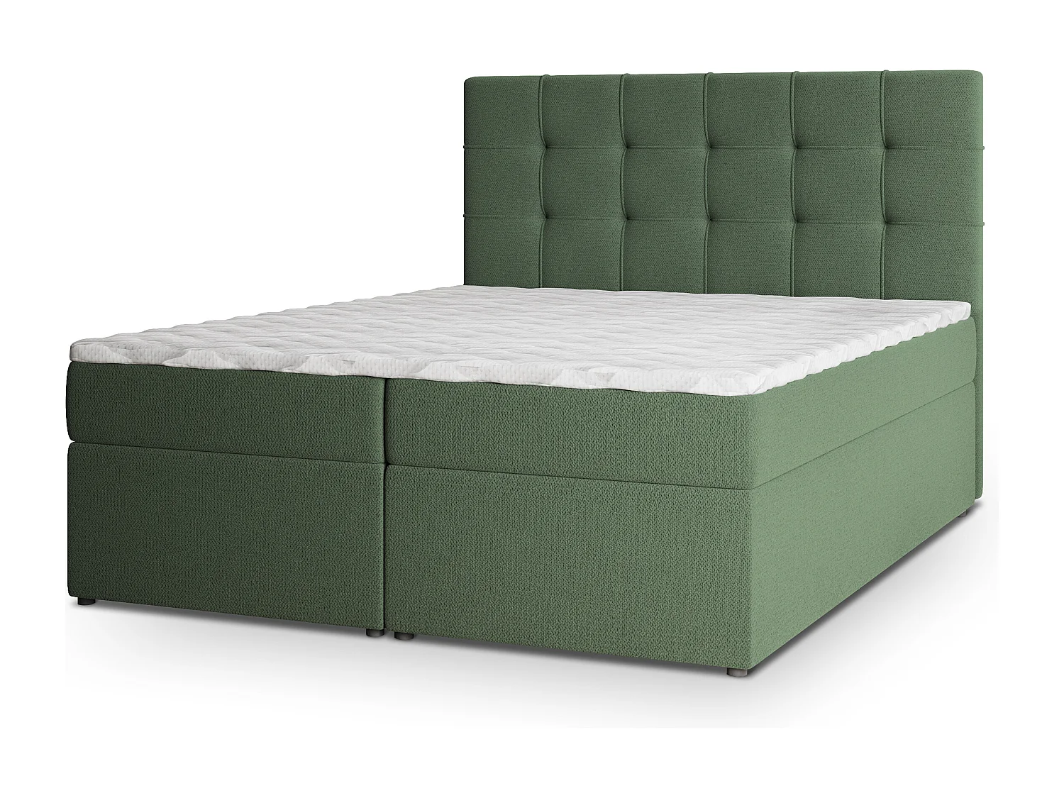 Lit continental PALMA, 180x200 cm, Tissu tressé, Vert