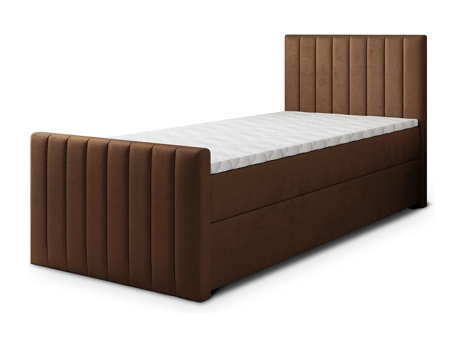 Boxspringbed ARION 80x200 cm Set met hoofdbord, bedbodem en matras, Bruin