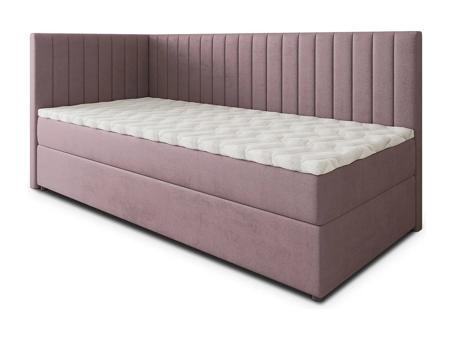 Boxspringbed ARIS 80x200 cm Set met hoofdbord, bedbodem en matras, Poederroze