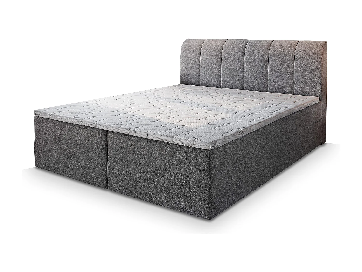 Boxspringbed CEVANO 140x200 cm Set met hoofdbord, bedbodem en matras, Grijs