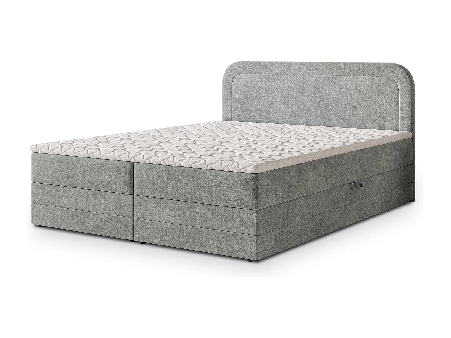 Boxspringbed ARMEL 140x200 cm Set met hoofdbord, bedbodem en matras, Lichtgrijs