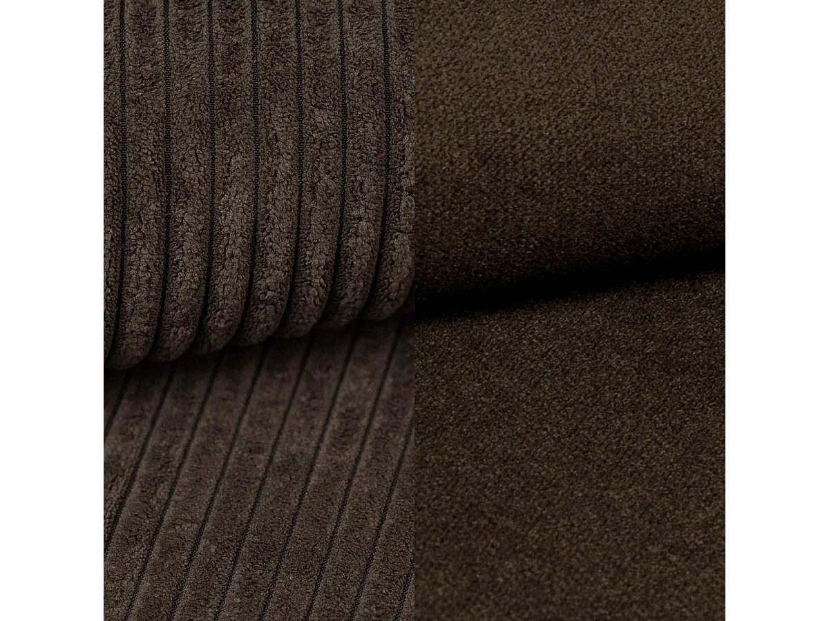 Lit continental MATERN, 140x200 cm, Tissu pelucheux, Marron