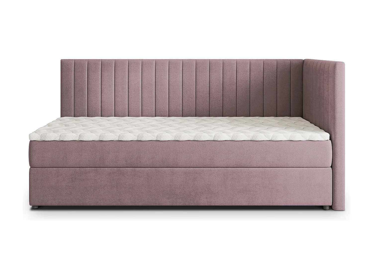 Boxspringbed ARIS 90x200 cm Set met hoofdbord, bedbodem en matras, Poederroze