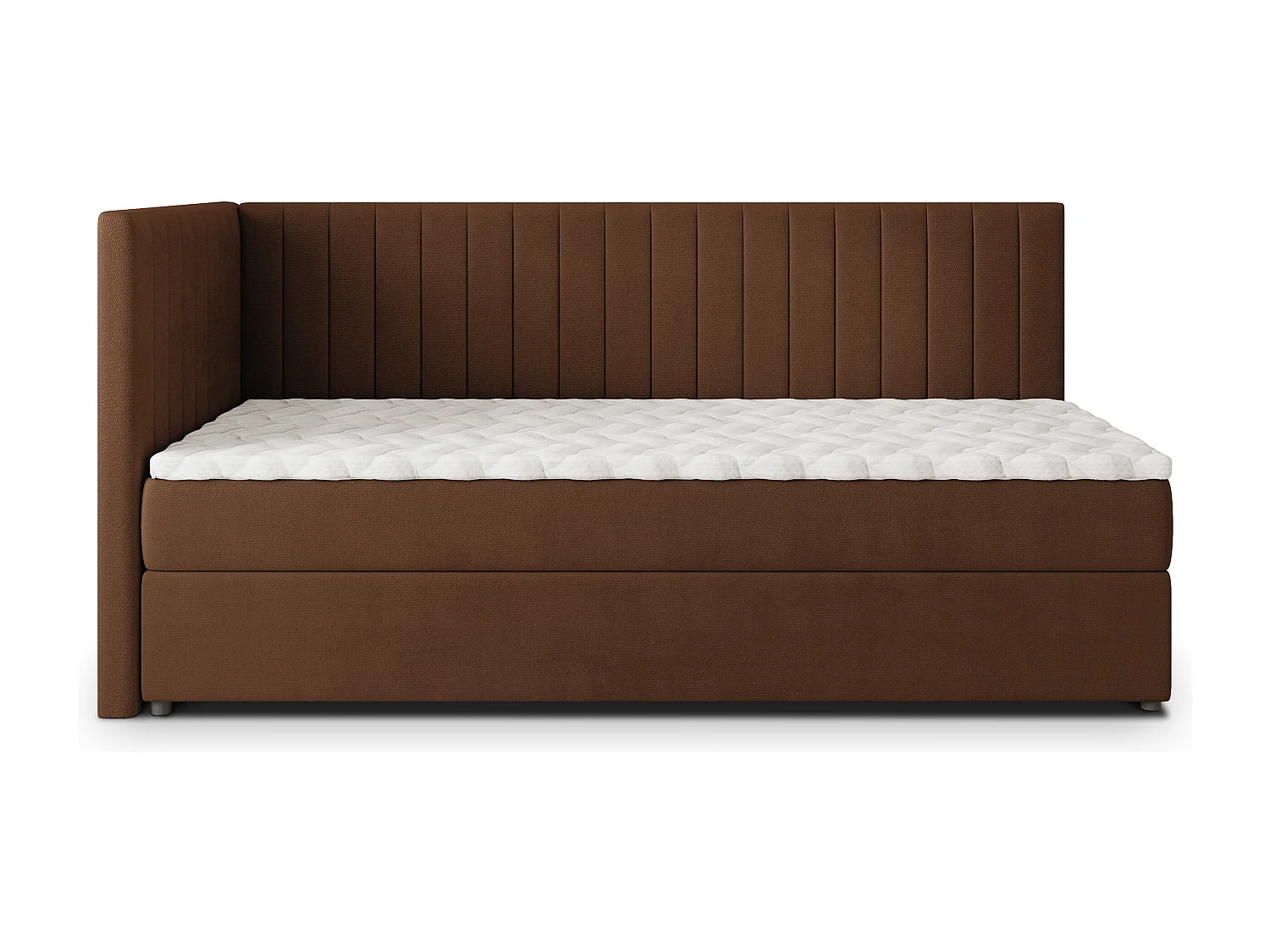 Boxspringbed ARIS 80x200 cm Set met hoofdbord, bedbodem en matras, Bruin