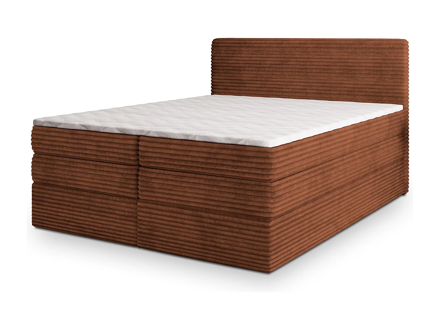 Boxspringbed LUNERA 180x200 cm Set met hoofdbord, bedbodem en matras, Bruin