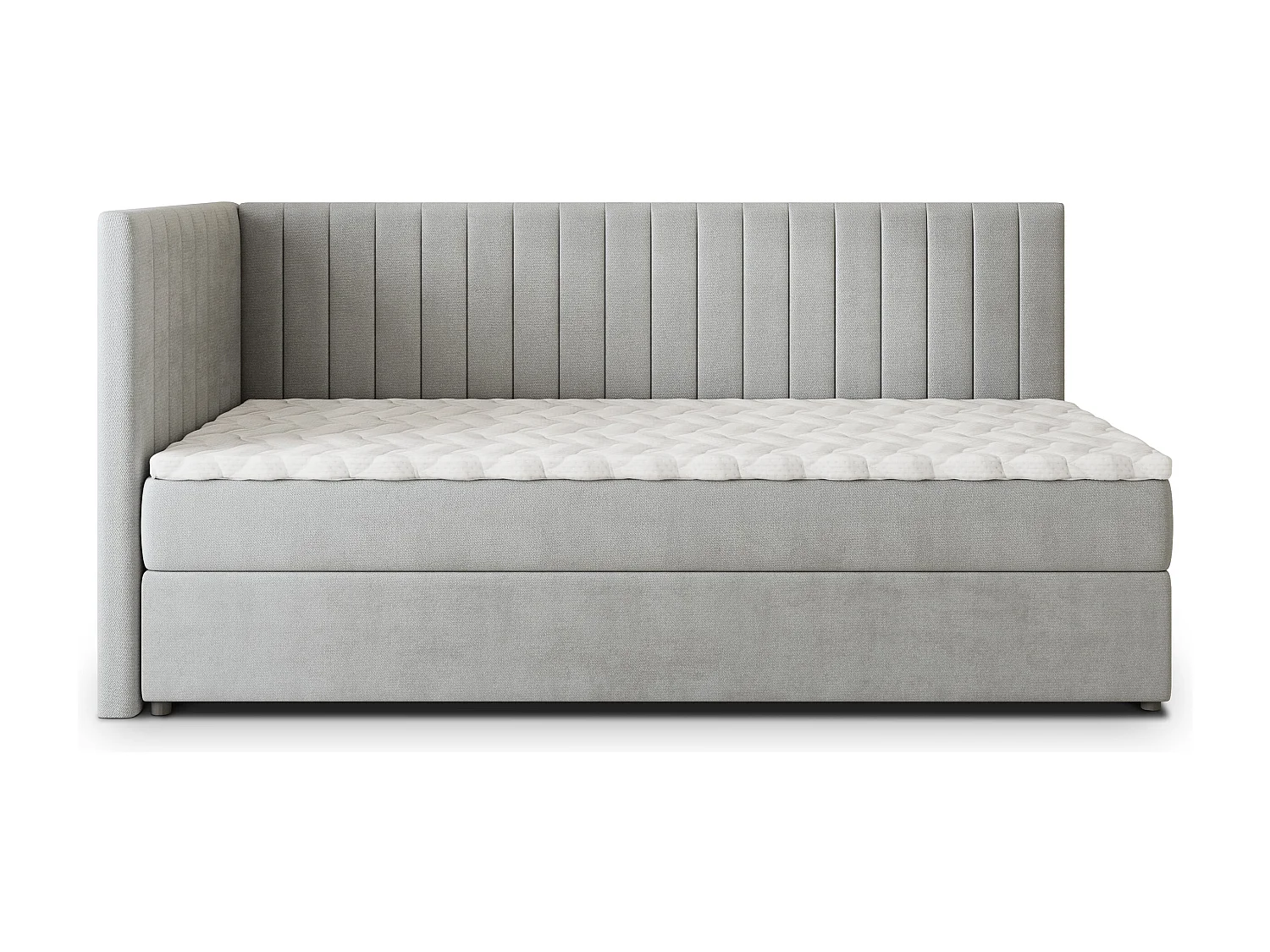 Boxspringbed ARIS 80x200 cm Set met hoofdbord, bedbodem en matras, Lichtgrijs