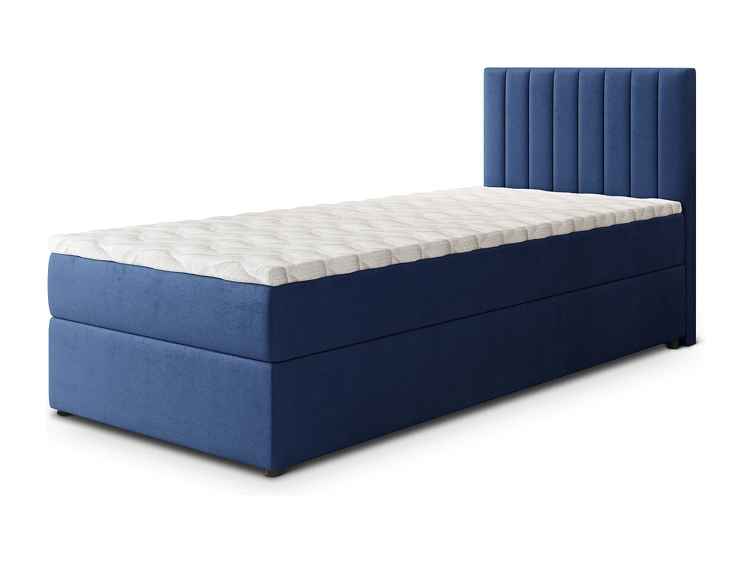 Boxspringbed BRESEL 80x200 cm Set met hoofdbord, bedbodem en matras, Blauw