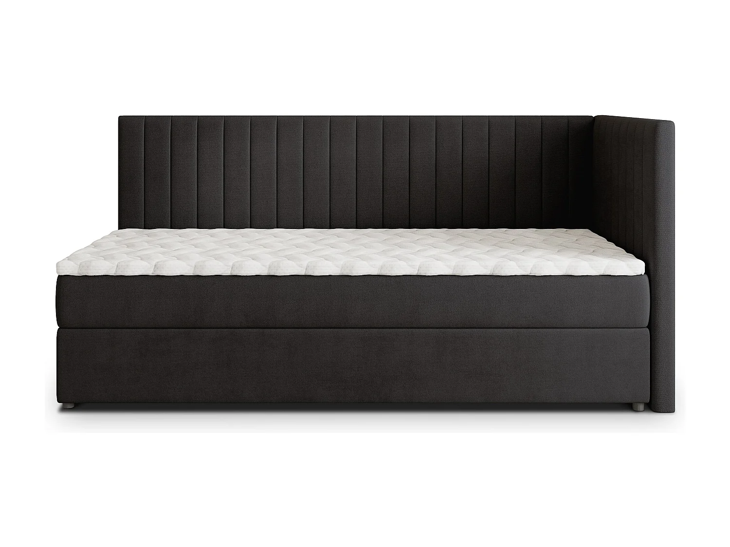 Boxspringbed ARIS 90x200 cm Set met hoofdbord, bedbodem en matras, Zwart