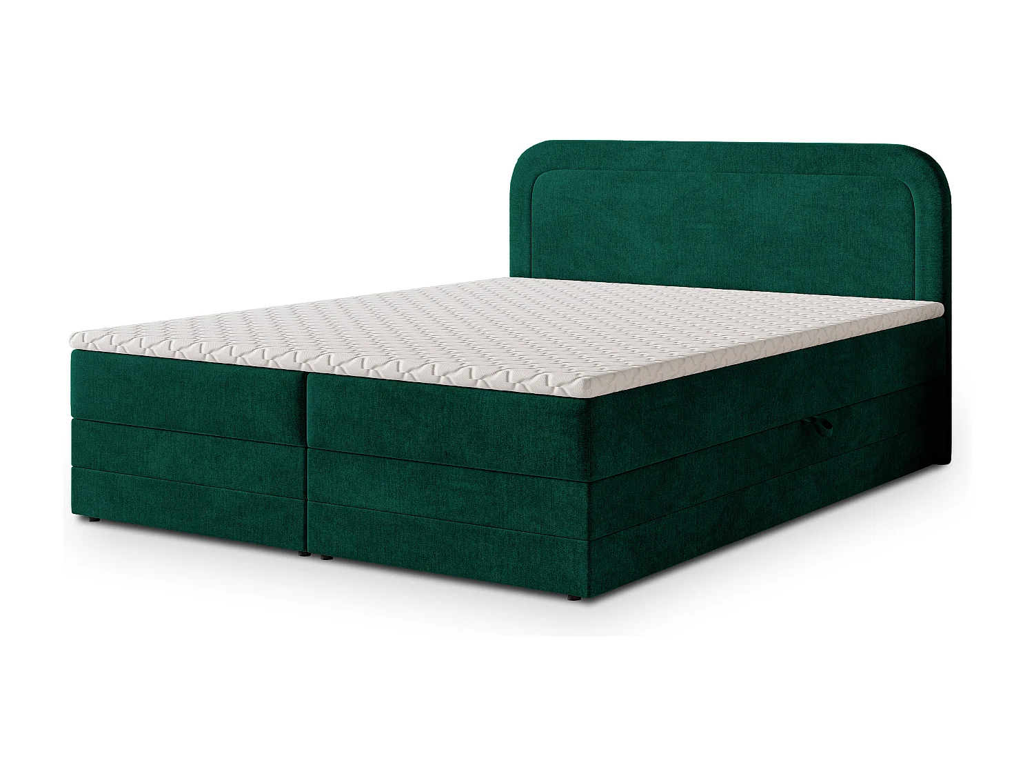 Boxspringbed ARMEL 140x200 cm Set met hoofdbord, bedbodem en matras, Dennengroen