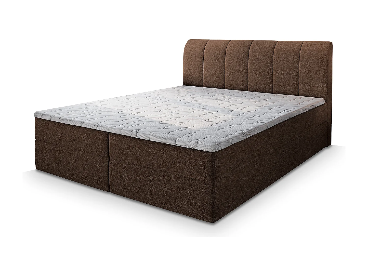 Boxspringbed CEVANO 140x200 cm Set met hoofdbord, bedbodem en matras, Bruin