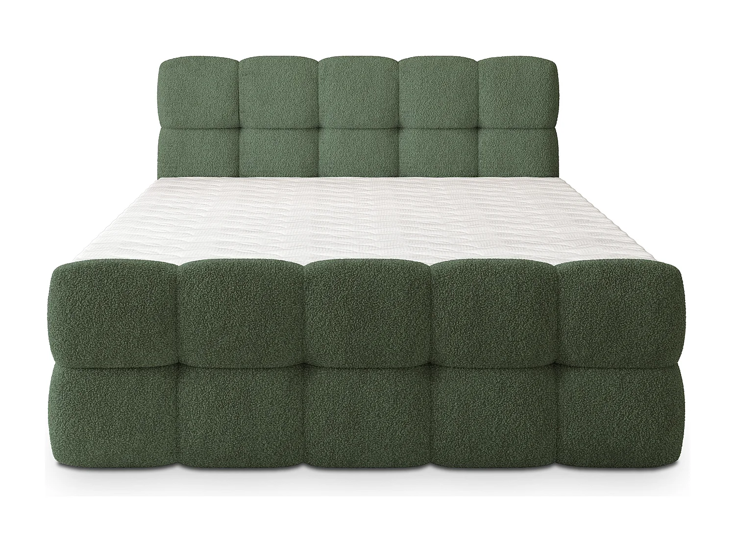 Boxspringbed BRUME 160x200 cm Set met hoofdbord, bedbodem en matras, Groen