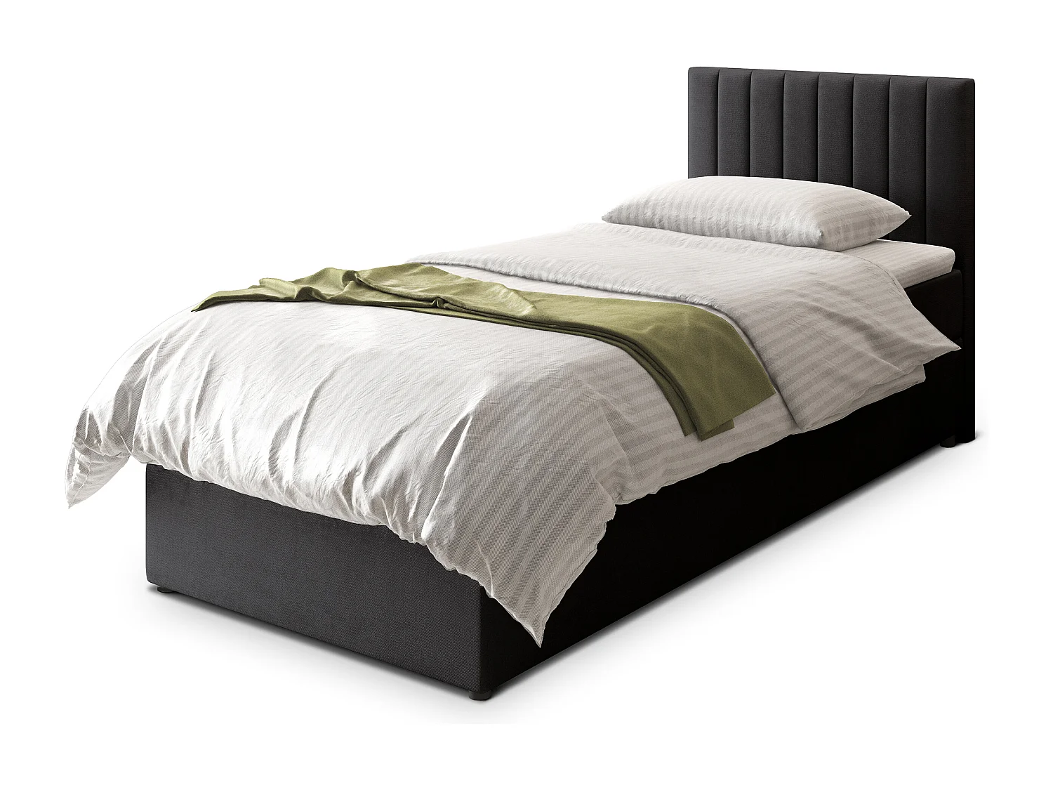 Boxspringbed BRESEL 100x200 cm Set met hoofdbord, bedbodem en matras, Zwart